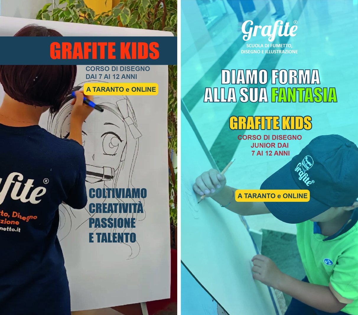 Grafite Kids Taranto: corso di disegno dai 7 ai 12 anni, a Taranto e online